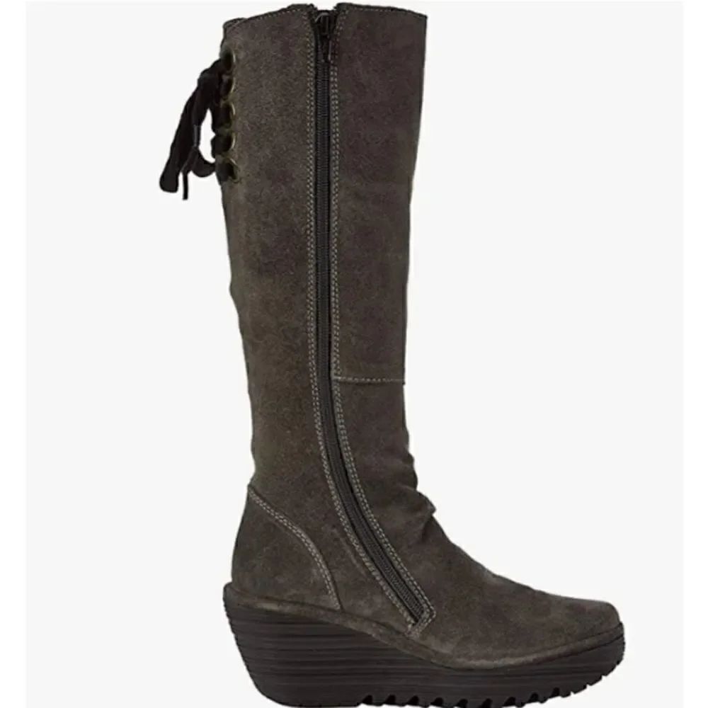 Fly London Yust Grey Suede Boot - Picture 3 of 15